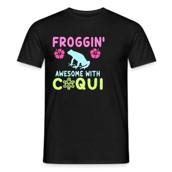 Froggin' Awesome With Coqui Vibe - Men's T-Shirt - black - Front - AI Model Male 178 light (178cm)