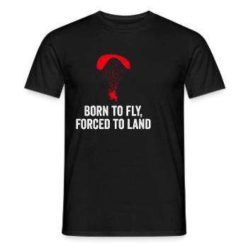 Born To Fly Forcé D’atterrir Paramoteur - T-shirt homme - noir - Devant - AI Model Male 178 light (178cm)