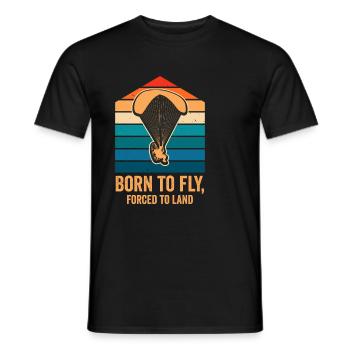 Born To Fly Forcé D’atterrir Paramoteur - T-shirt homme - noir - Devant - AI Model Male 178 light (178cm)