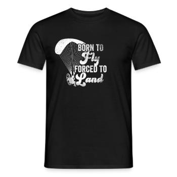 Born To Fly Forced To Land Paramotor - Men's T-Shirt - black - Front - AI Model Male 178 light (178cm)
