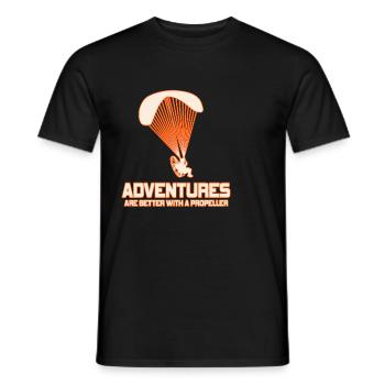 Adventures Are Better With A Propeller - Men's T-Shirt - black - Front - AI Model Male 178 light (178cm)