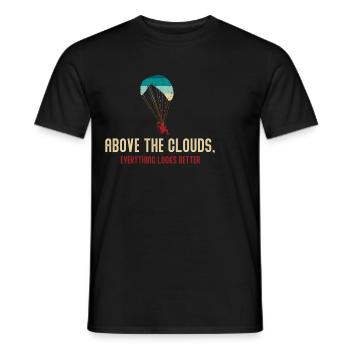 Above The Clouds Paramotor Enthusiast - Men's T-Shirt - black - Front - AI Model Male 178 light (178cm)