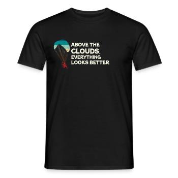Above The Clouds Paramotor Enthusiast - Men's T-Shirt - black - Front - AI Model Male 178 light (178cm)