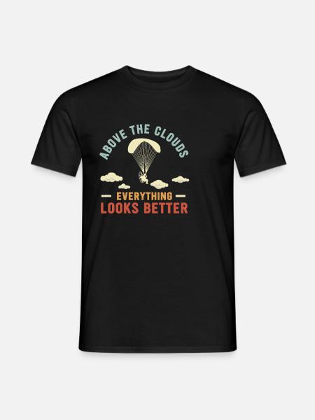 Über den Wolken Paramotor-Enthusiast - Männer T-Shirt - Schwarz