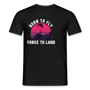 Born To Fly Forcé D’atterrir Paramoteur - T-shirt homme - noir - Devant - AI Model Male 178 light (178cm)