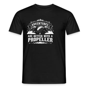 Adventures Are Better With A Propeller - Men's T-Shirt - black - Front - AI Model Male 178 light (178cm)