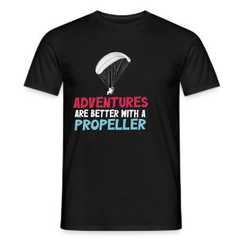 Adventures Are Better With A Propeller - Men's T-Shirt - black - Front - AI Model Male 178 light (178cm)