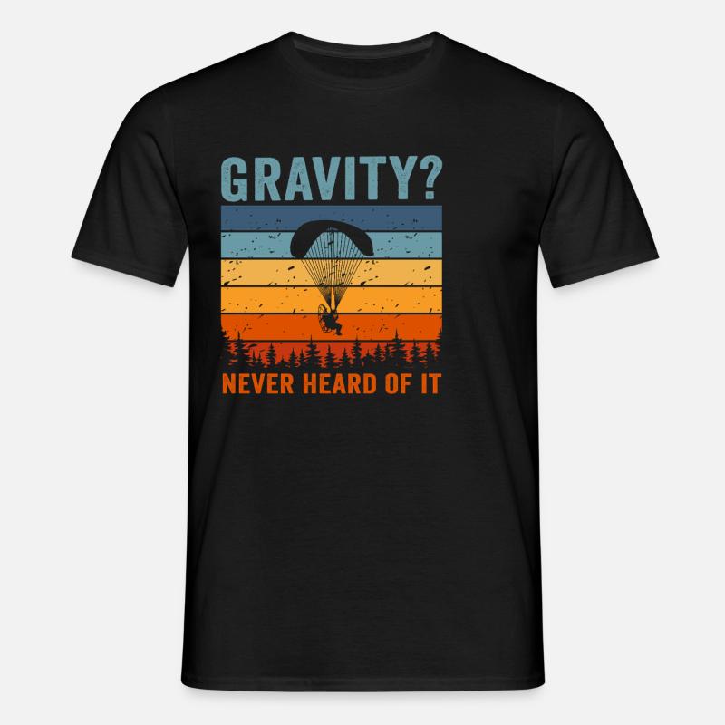 Hilarious Paramotor Gravity Meme - Men's T-Shirt - black