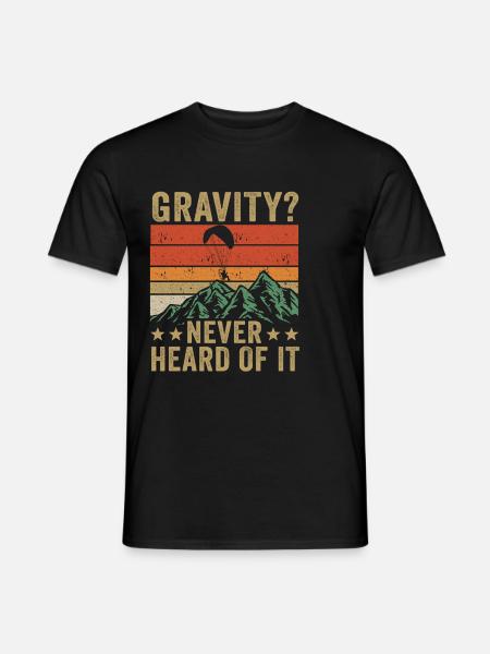 Hilarious Paramotor Gravity Meme - Men's T-Shirt - black