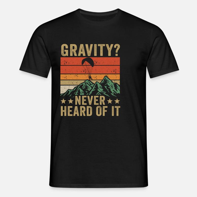 Hilarious Paramotor Gravity Meme - Men's T-Shirt - black