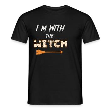 Ich bin mit der Hexe Halloween-Spaß - Männer T-Shirt - Schwarz - Vorne - AI Model Male 178 light (178cm)
