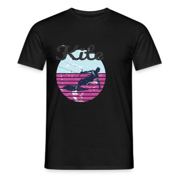 Ambiance d’aventure de kitesurf rétro - T-shirt homme - noir - Devant - AI Model Male 178 light (178cm)
