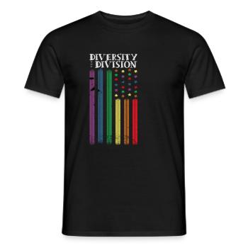 Célébrer la diversité, pas la division, l’unité - T-shirt homme - noir - Devant - AI Model Male 178 light (178cm)
