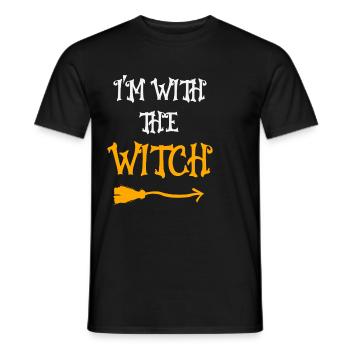 Ich bin mit der Hexe Halloween-Spaß - Männer T-Shirt - Schwarz - Vorne - AI Model Male 178 light (178cm)