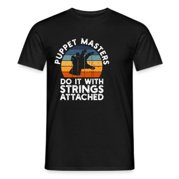 Puppetry Puppeteer Puppet Puppets - Men's T-Shirt - black - Front - AI Model Male 178 light (178cm)