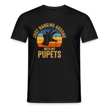 Puppetry Puppeteer Puppet Puppets - Men's T-Shirt - black - Front - AI Model Male 178 light (178cm)