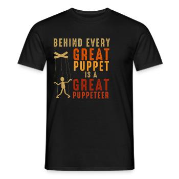 Puppetry Puppeteer Puppet Puppets - Men's T-Shirt - black - Front - AI Model Male 178 light (178cm)