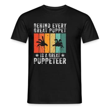 Puppetry Puppeteer Puppet Puppets - Men's T-Shirt - black - Front - AI Model Male 178 light (178cm)
