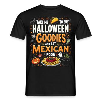 Take Me To Buy Halloween Goodies, Eat Mexican Food - T-shirt homme - noir - Devant - AI Model Male 178 light (178cm)