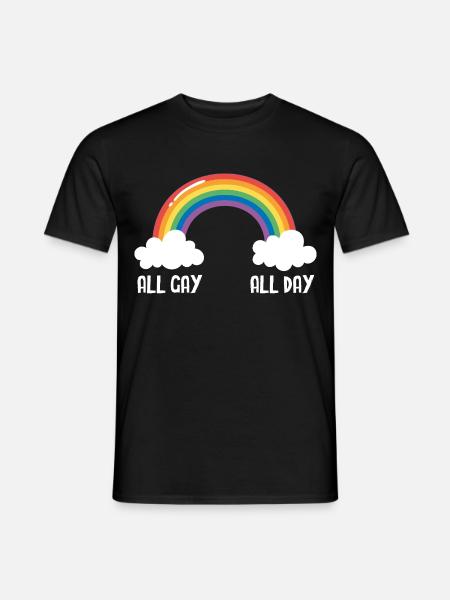 All Gay All Day - Männer T-Shirt - Schwarz