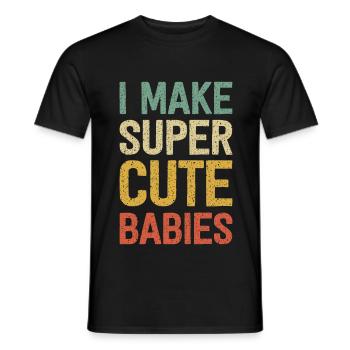 Je fais des bébés super mignons - T-shirt homme - noir - Devant - AI Model Male 178 light (178cm)