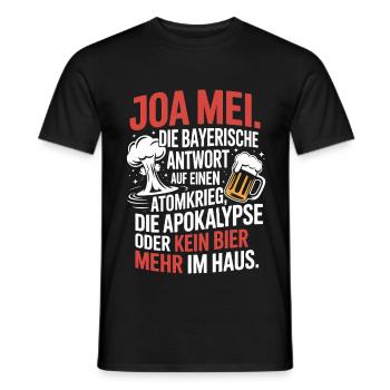 Joa Mei Bayerischer Sarkasmus Egal Dialekt Bier - Männer T-Shirt - Schwarz - Vorne - AI Model Male 178 light (178cm)