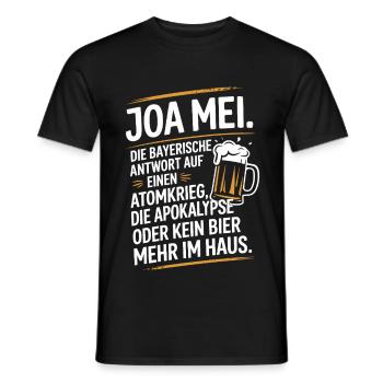 Joa Mei Bayerischer Sarkasmus Egal Dialekt Bier - Männer T-Shirt - Schwarz - Vorne - AI Model Male 178 light (178cm)