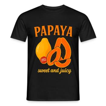 Reife und saftige Papaya – Tropischer Fruchtspaß - Männer T-Shirt - Schwarz - Vorne - AI Model Male 178 light (178cm)
