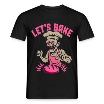 Zombie Baker Let's Bake Design - Men's T-Shirt - black - Front - AI Model Male 178 light (178cm)