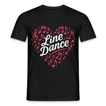 Danse en ligne - Danse avec le cœur - Musique Cadeau - T-shirt homme - noir - Devant - AI Model Male 178 light (178cm)