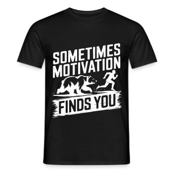 Sometimes motivation finds you! Race Jogging - Men's T-Shirt - black - Front - AI Model Male 178 light (178cm)