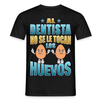 Le dentiste ne touche pas ses couilles - T-shirt homme - noir - Devant - AI Model Male 178 light (178cm)