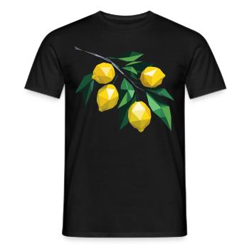 Lemon branch polygon - Men's T-Shirt - black - Front - AI Model Male 178 light (178cm)