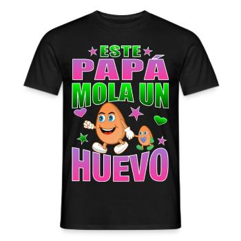 Ce papa berce un œuf - T-shirt homme - noir - Devant - AI Model Male 178 light (178cm)