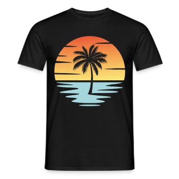 Plage Coucher de soleil - T-shirt homme - noir - Devant - AI Model Male 178 light (178cm)