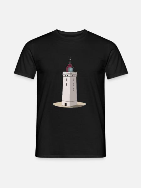 DK-Shirts Rubjerg Knude Fyr Drawn - Männer T-Shirt - Schwarz