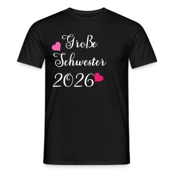 Große Schwester 2026 Herzmotiv - Männer T-Shirt - Schwarz - Vorne - AI Model Male 178 light (178cm)