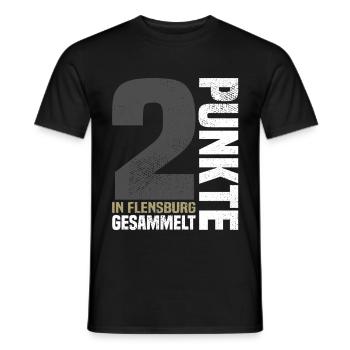 2 Punkte in Flensburg - Männer T-Shirt - Schwarz - Vorne - AI Model Male 178 light (178cm)