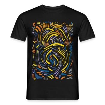 Abstrakt - Männer T-Shirt - Schwarz - Vorne - AI Model Male 178 light (178cm)