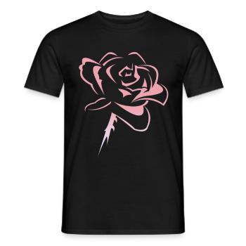 Flower, rose - Men's T-Shirt - black - Front - AI Model Male 178 light (178cm)