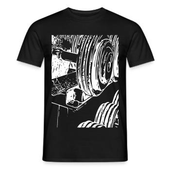 Druckmaschinen-Linienkunst - Männer T-Shirt - Schwarz - Vorne - AI Model Male 178 light (178cm)