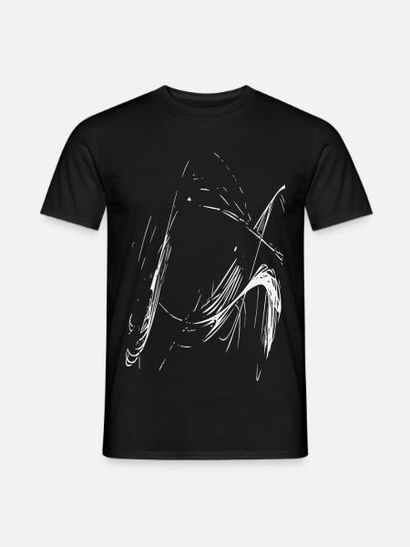 Nachtlinien Skizze in Weiss - Männer T-Shirt - Schwarz