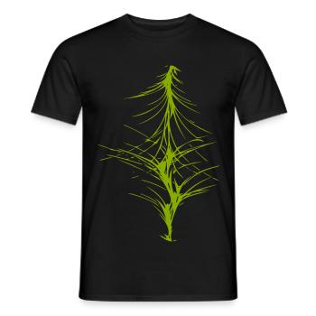 Image abstraite / vert / motif / ligne - T-shirt homme - noir - Devant - AI Model Male 178 light (178cm)