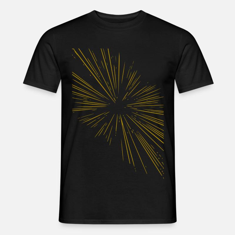 Abstract rays / gold / pattern / line - Men's T-Shirt - black