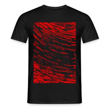 Abstraktes Bild / rot / Muster / Linie - Männer T-Shirt - Schwarz - Vorne - AI Model Male 178 light (178cm)