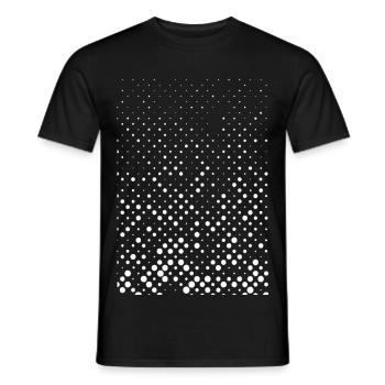 Abstract points / line / white / pattern - Men's T-Shirt - black - Front - AI Model Male 178 light (178cm)