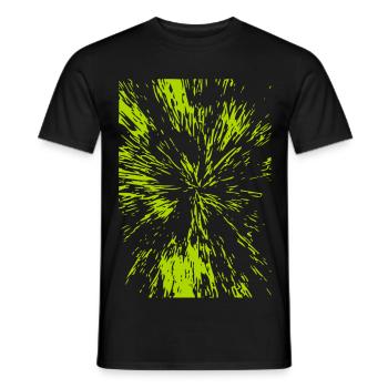 Abstract lines / green / line / trend / pattern - Men's T-Shirt - black - Front - AI Model Male 178 light (178cm)