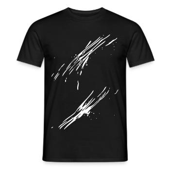 Schwarzweiß Pinselstrich Design - Männer T-Shirt - Schwarz - Vorne - AI Model Male 178 light (178cm)