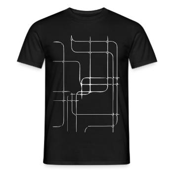 Geometrische Linienführung Netz - Männer T-Shirt - Schwarz - Vorne - AI Model Male 178 light (178cm)