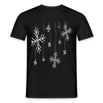 Hängende Schneeflocken Muster - Männer T-Shirt - Schwarz - Vorne - AI Model Male 178 light (178cm)